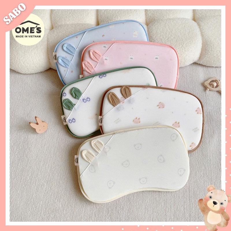  Gối Cao Su Thông Hơi Chống Ngạt Hãng OME'S Mềm Mịn Thoáng Khí Giúp Bé Ngủ Ngon Gối Cho Bé 1 Tháng- 2 Tuổi 