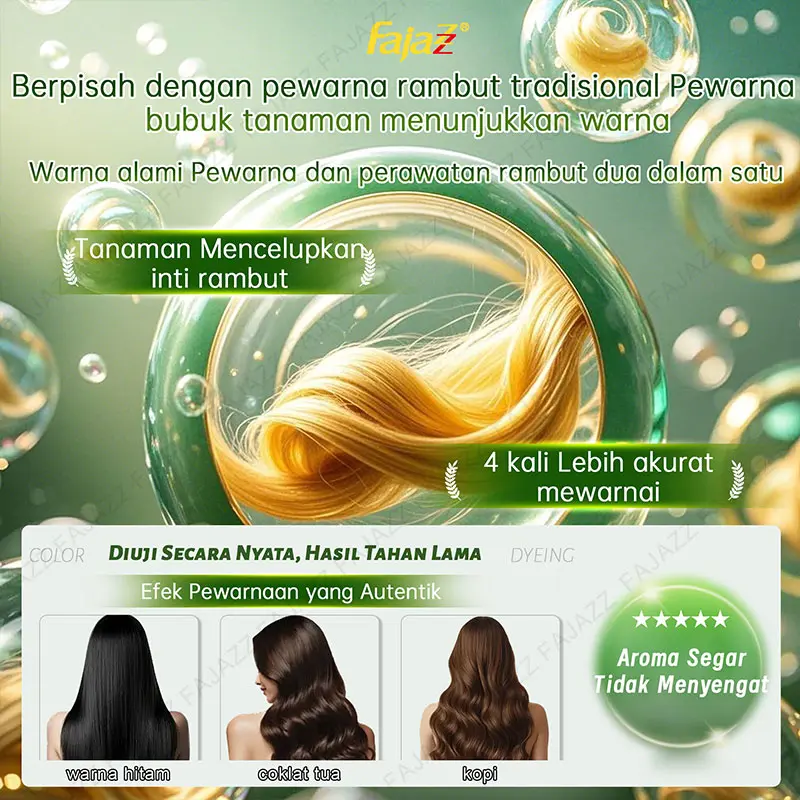 【Fajazz】Prome【COD】*Toko kami peringkat pertama！Cat Rambut Herbal – Pewarna Hitam Alami, Tanpa Bau, TikTok Lagi Ramai!Cat Rambut Bubble TikTok，Semir Dark Brown，Cat Rambut Kopi，Pewarna rambut hitam, 15 menit langsung jadi! 3
