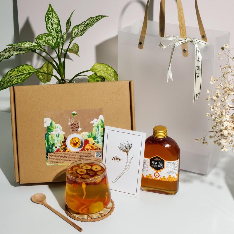 Set Quà Tết 2026 Trà Đông Trùng Tứ Vị - Tinh Hoa Thiên Nhiên trà thảo