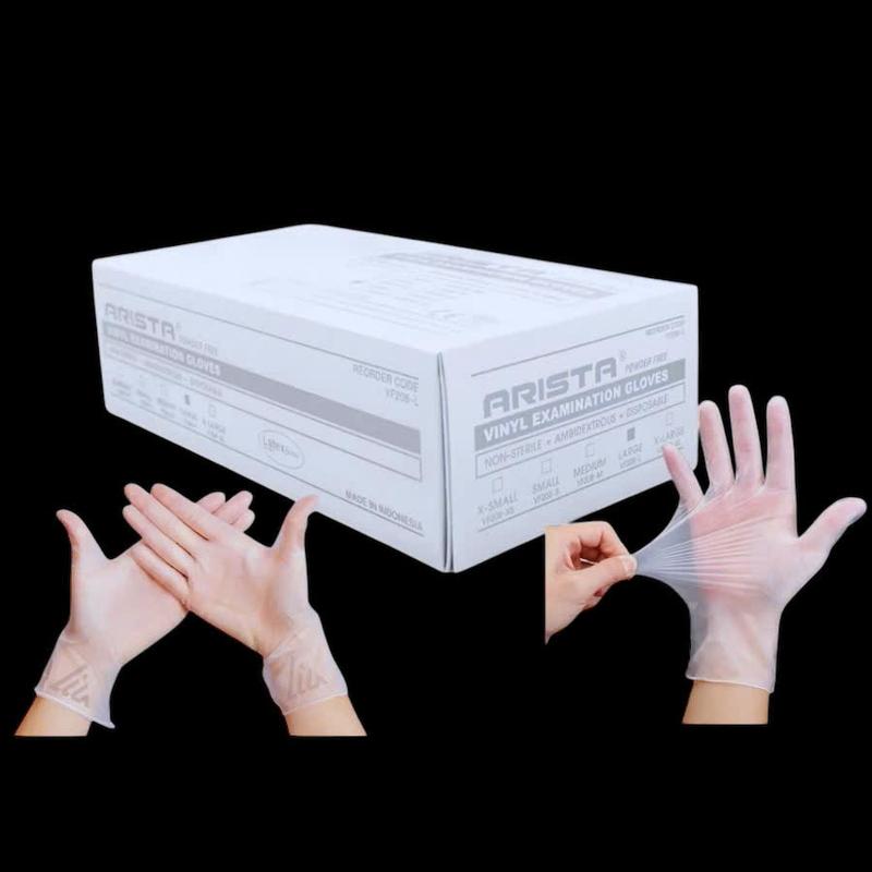 Găng tay Vinyl Arista Găng tay không bột làm bằng nhựa dẻo PVC dùng cho Spa Thẩm Mỹ Viện Gội Đầu Dưỡng Sinh