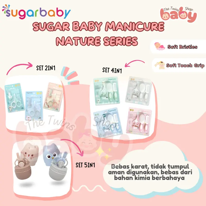 SUGAR BABY Set Manicure Bayi Nature Series | Perlengkapan Manikur Bayi