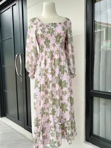 SDF Zahra Dress Rayon Viscose dengan variasi kerut di bagian dada dan tangan lengan balon (daster, dress, piyama)