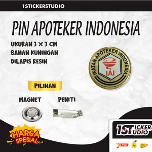 PIN Topi Mutz Bros Ikatan Apoteker Indonesia Kuningan Resin Peniti Magnet Premium