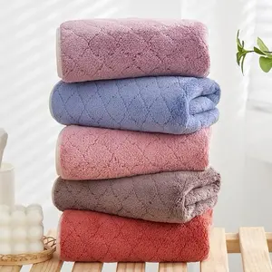 LIMITTED EDITION.. [ISI 1 PCS] Handuk Microfiber Polos Emboss Dewasa Uk 70 x 140 Lembut Halus - XJY