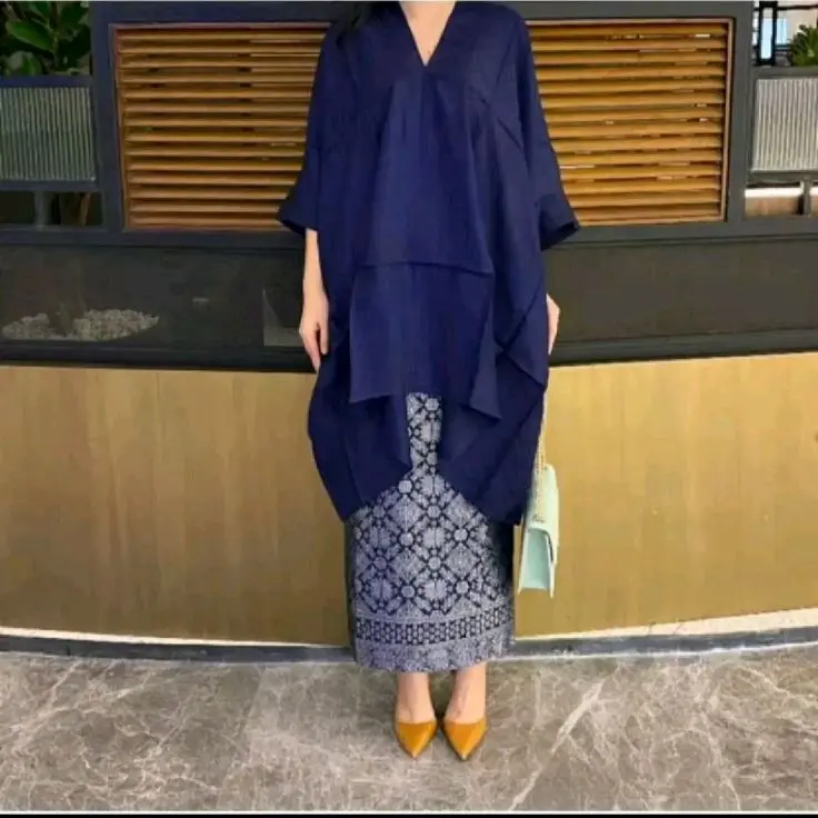 Kaftan Tunik Bahan Viscose polos Atasan blouse Wanita 4