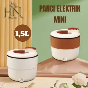 HN Panci Mini 1.5 Liter Penanak Nasi Serbaguna Panci Listrik Elektrik Anti Lengket