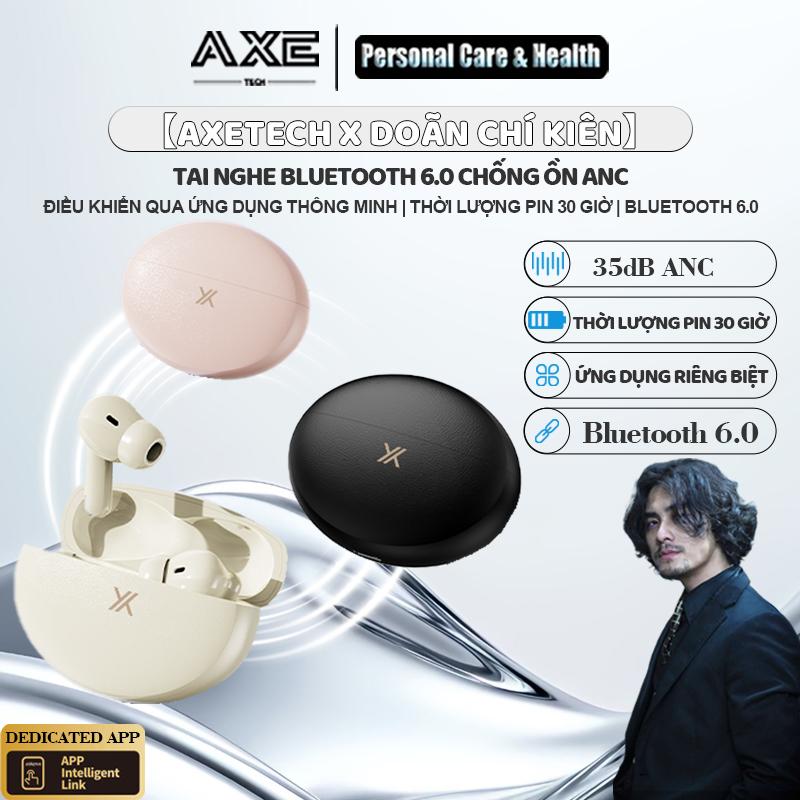  【AxeTech X DOÃN CHÍ KIÊN Tai nghe khử tiếng ồn chủ động Bluetooth 6.0 với thời lượng pin siêu dài 40 giờ màng loa tráng titan ba lớp 6 chế độ âm thanh EQ tùy chỉnh ứng dụng chuyên dụng độ trễ cực thấp cho chơi game và cuộc gọi vật liệu ABS bền 