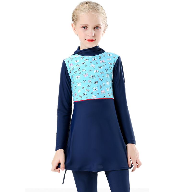 Product Introduction of Girls' Conservative Swimsuit: Burkini Beachwear for Kids 2