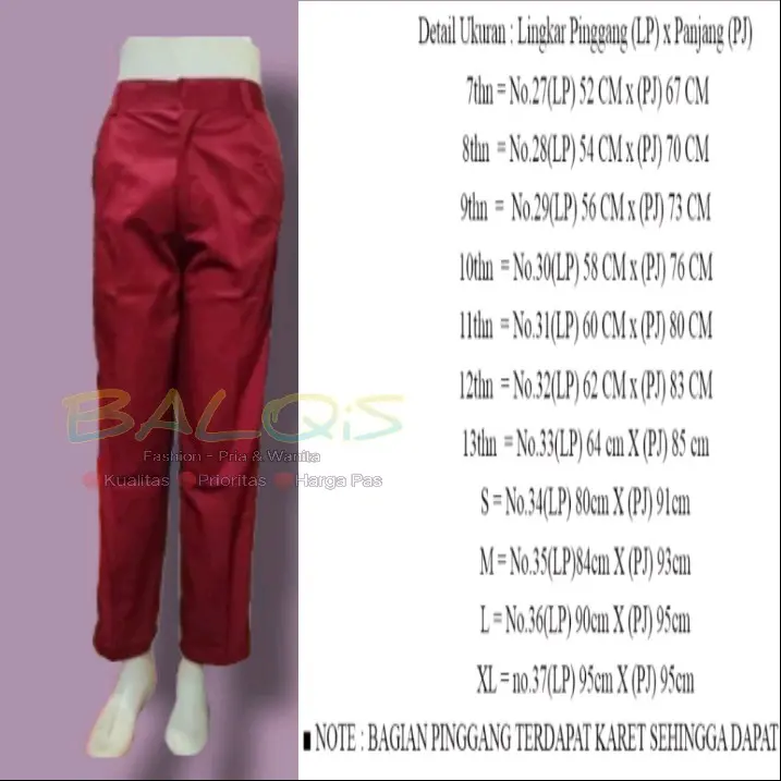 Celana Panjang SD Licin Seragam Sekolah Siswa High Twis Pria Fashion Katun Twiss Cowok 2