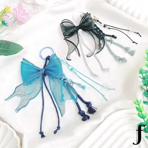 Finola Ribbon Bag Charm Keychain Macrame Gantungan Tas Macrame Gantungan Kunci Tali Aesthetic