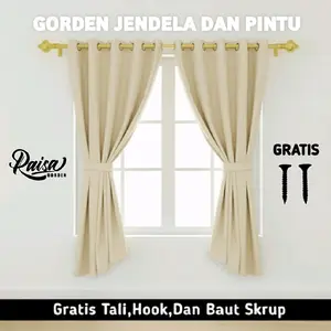 HARGA SPESIAL!! TIRAI GORDEN PINTU DAN JENDELA MOTIF POLOS HORDENG MINIMALIS GORDYN PEMBATAS RUANGAN AESTHETIC GRATIS TALI,HOOK DAN BAUT SKRUP CURTAIN