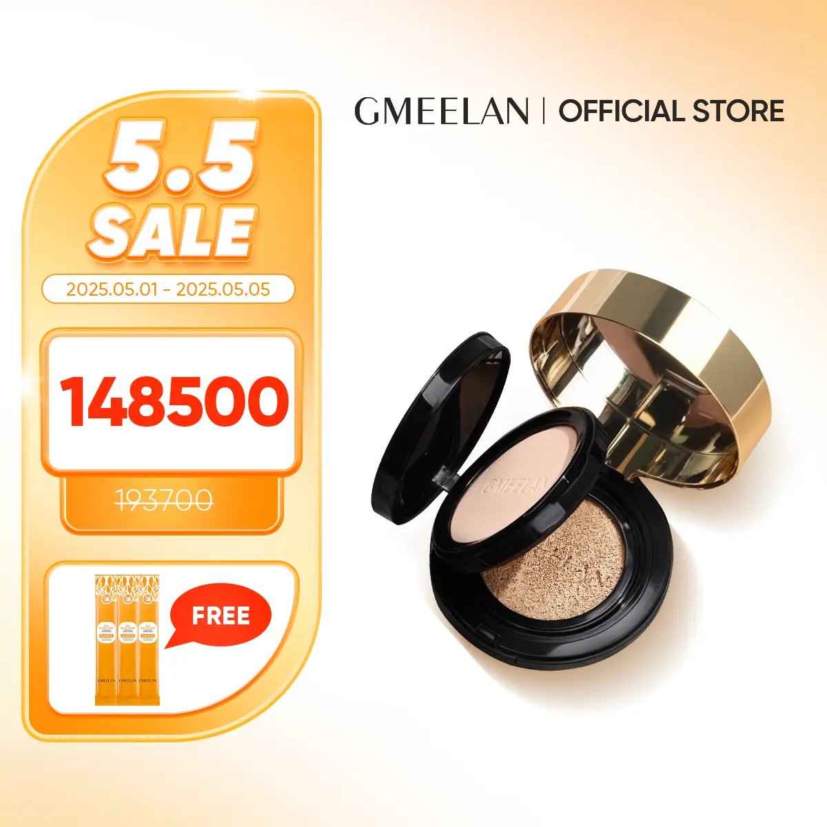 GMEELAN Black Truffle PCA Zinc Antioksidan Air Cushion 7g+10g High Coverage Cushion Dengan Kandungan Skincare Mencegah Kekusaman Dan Kulit Kering Sepanjang Concealer Foundation Wajah Extract Mencerahkan Lasting Compact Bedak Padat