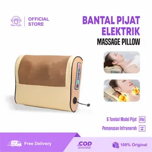 [HS] Bantal Pijat Elektrik 8 Bola Massage Pillow Leher Punggung dan Tulang Belakang Portabel Car And Home Myung Orang Tua Wanita 6 Tombol Model Pijat Pemanasan Inframerah /
