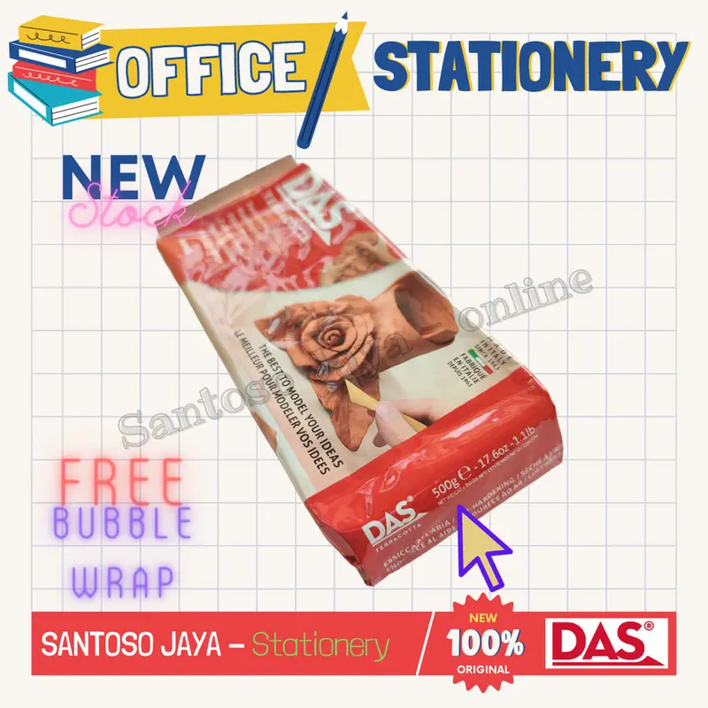 DAS Clay Modelling Materials WHITE - PUTIH - TERRACOTTA - COKELAT 500 Gr 3