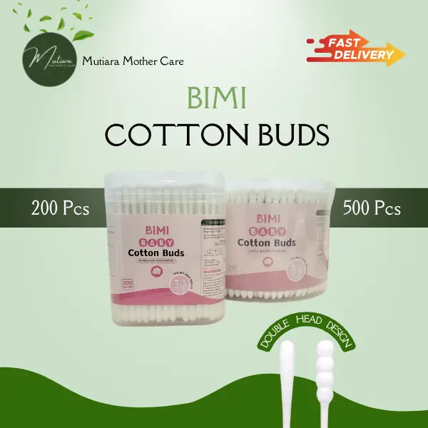 BIMI BABY COTTON BUDS DISPOSABLE COTTON SWABS (200 PCS / 500 PCS - STICK)
