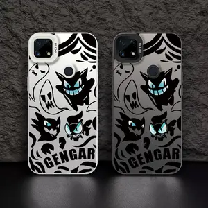 Casing hp  REALMEC12/C15/C25/C25S/NARZO20/7I/NARZO30A Shell perak berwarna case Pok é mon gengar Hantu Hitam Corak kartun penjualan panas Kasus telepon pria