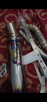 Product Review of Knalpot Samlong Original Alligator Halfblue New Emblem [ inlet 38 mm ] free triplat Nmax Aerox Beat Mio Scoopy Vario Pcx lexy Xride fino Fazio Freego dll Bracket Laser Motor Motorcycle from 𝙄**𝙖 3