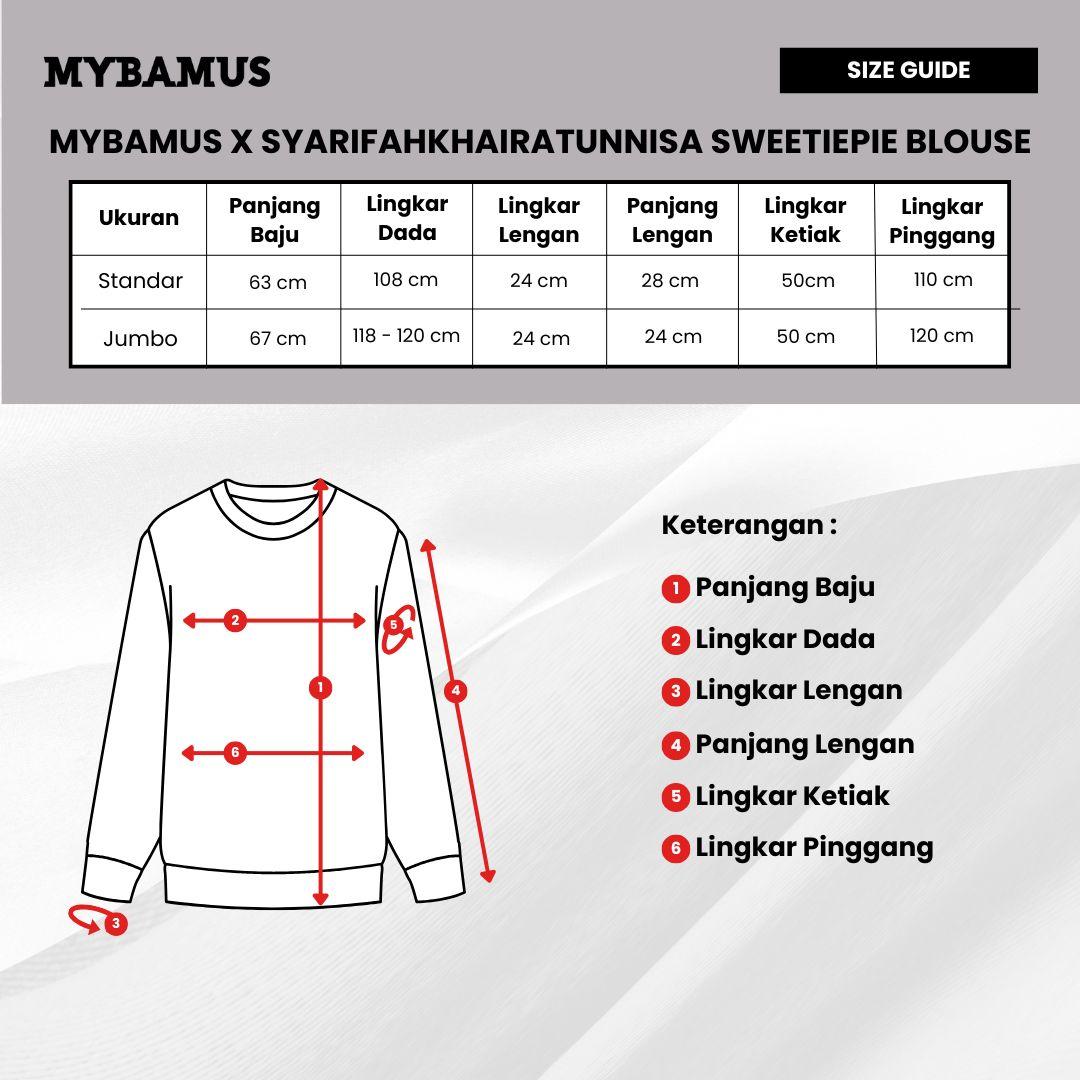 Mybamus X Syarifahkhairatunnisa Sweetiepie Blouse Kemeja Kombinasi Wanita Lengan Panjang Kekinian