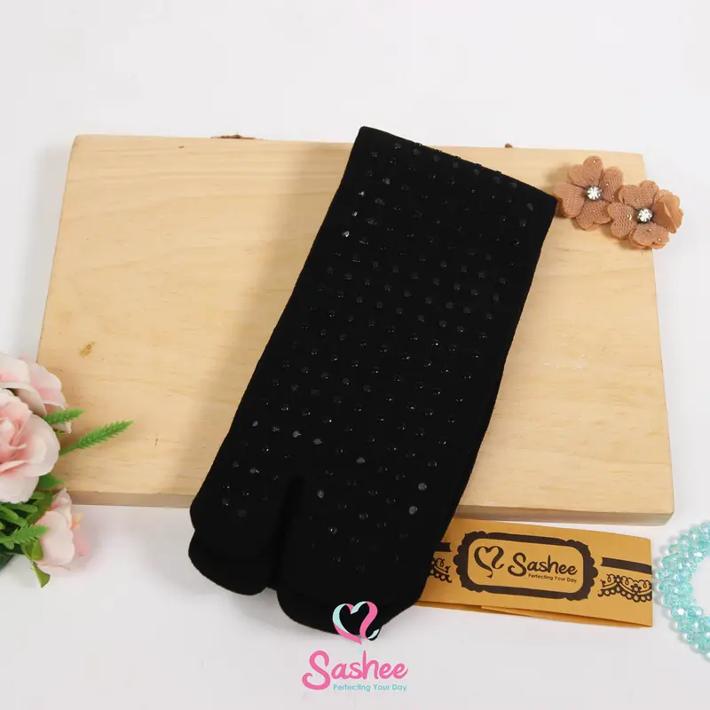 Sashee - Kaos Kaki Jempol Polos Nilon ANTI SLIP Wanita Muslimah Dewasa 4