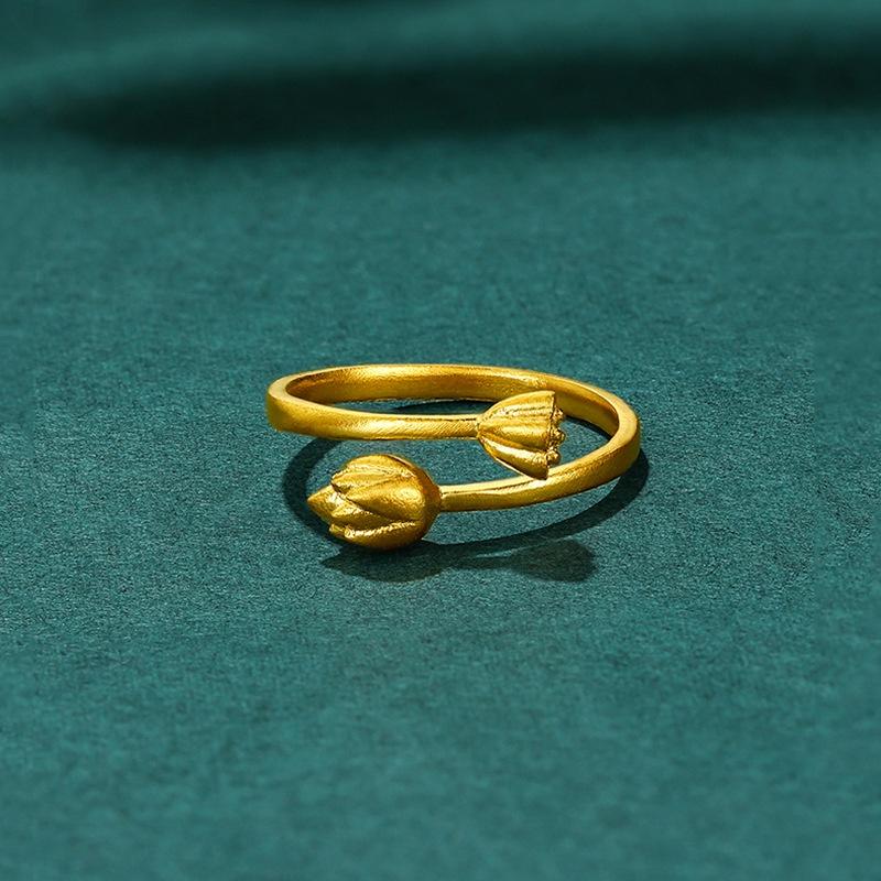 Product Introduction of SS24 Happy Rings Lotus Adjustable Ring for Women 15
