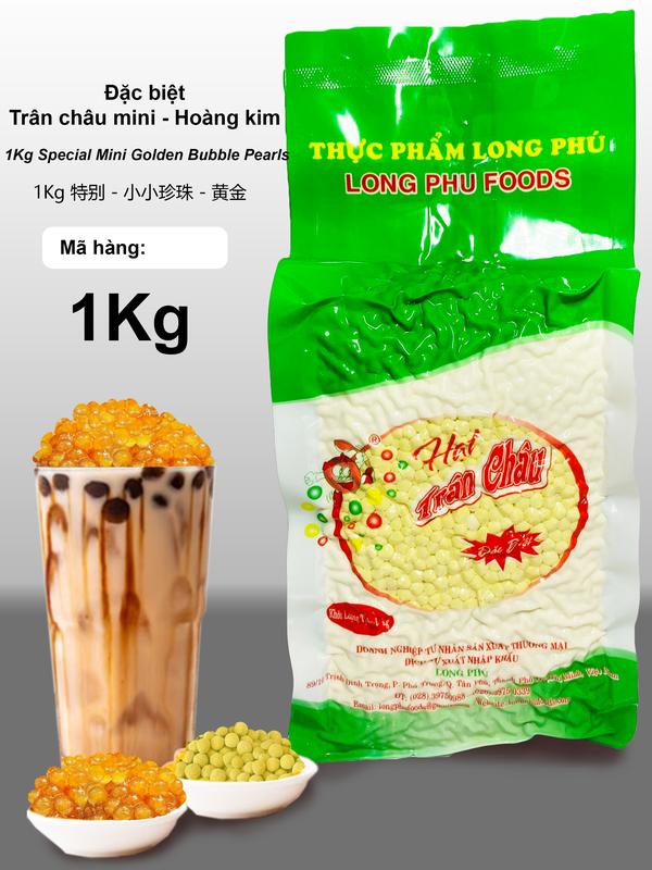 Trân Châu Hạt Mini Đặc biệt Long Phú các vị gói 1kg - Topping Trân châu trứng…