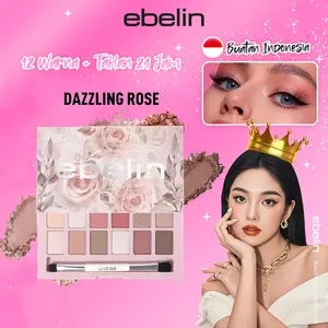ebelin #1 Dazzling Rose 12 Warna Multifungsi Eyeshadow 9g Palette Palet Sorot Eye Shadow Tahan 24 Jam Riasan Mata Dazzling Rose Tempting Almond Dreamy Bellflower