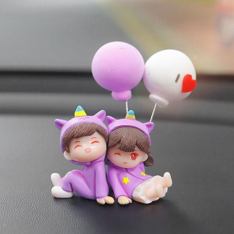 1 set/new interior decoration car omaments,cute center console decorations, girls' couple accessories, office home ornaments, send nano double sided tape 6
