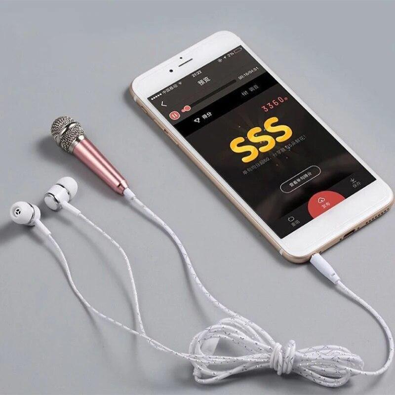 BONINE-Micro Chính Hãng Cho Phòng Thu Âm Thanh Nổi, 3.5Mm, KTV, Karaoke, Micro Mini Kèm Tai Nghe Cho Điện Thoại Thông Minh, Máy Tính Xách Tay, PC, Máy Tính Để Bàn, Âm Thanh Cầm Tay