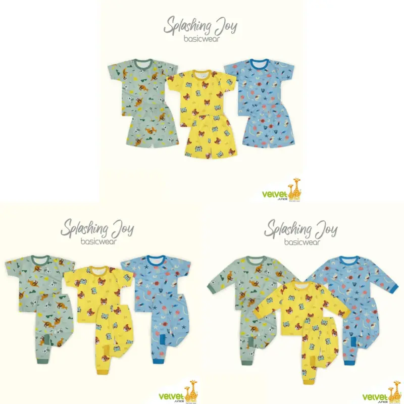 3 STEL velvet junior baju PENDEK celana PENDEK size S M L LB XL XXL Setelan Fashion 0