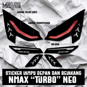 Morojoyo Stiker Lampu Depan & Belakang Yamaha NMAX Neo Turbo Hitam Doff Transparan Kualitas Terjamin Pemasangan Mudah Motor