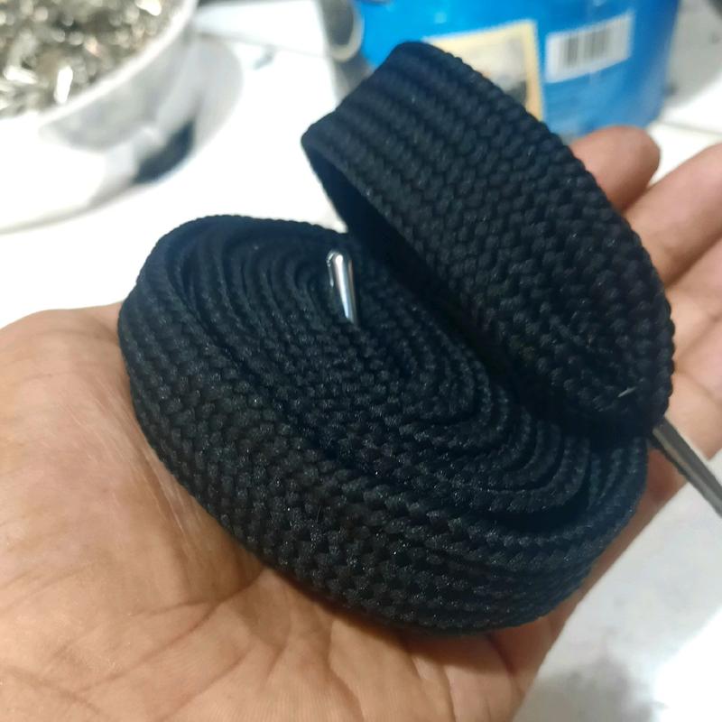 Tali sepatu gemuk 2cm varian warna hitam & putih Shoe 2