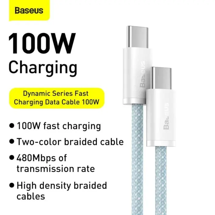 BASEUS Kabel Data Dynamic Fast Charging Type-C to C 100W - Garansi Resmi 2th 0