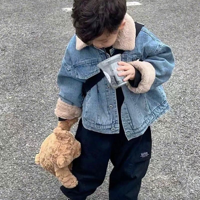 Áo khoác bò lót lông cho bé size 8-30kg cho bé