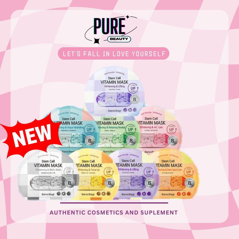 Mặt Nạ Dưỡng Giữ Ẩm Và Trắng Sáng Da Banobagi - Stem Cell Vitamin Mask - Hộp 10 Miếng