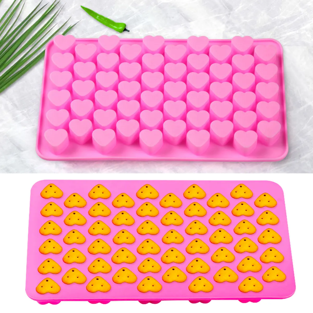 2024 New Mini Heart Shape Silicone Mold For Candy Baking DIY Chocolate Cake Decorating Shape Mould Cube Soap Tray Kitchen Baking Tool