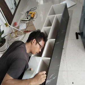 Lemari TV Minimalis Motif Marmer - Lemari TV Minimalis Estetik Bufet TV - Lemari TV Kayu Modern Murah - Loker TV Meja Tv Murah Sederhana