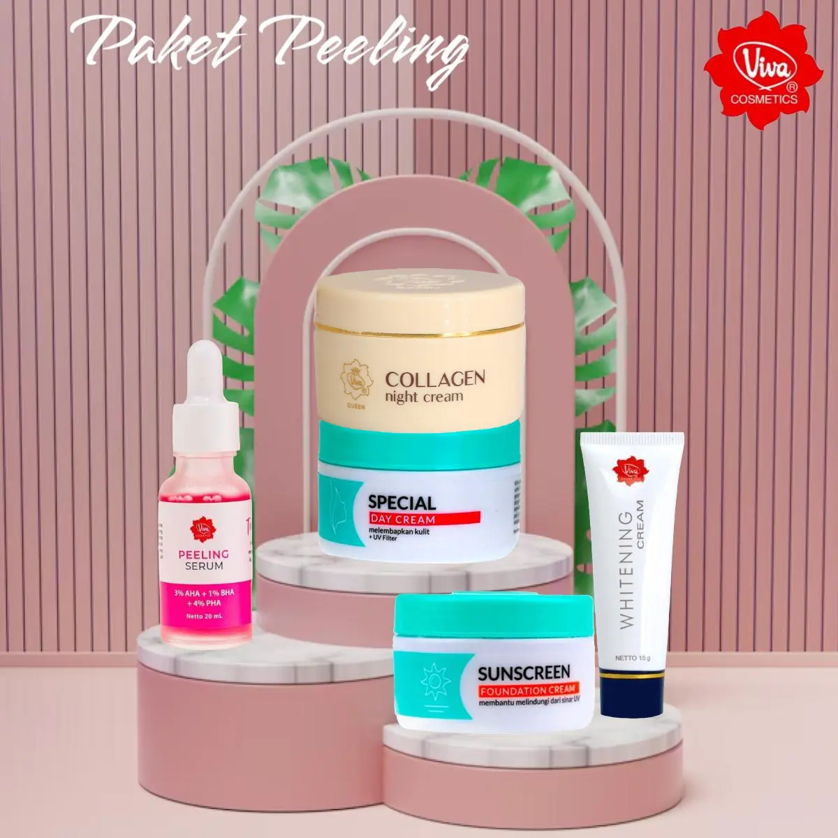 PROMO PAKET VIVA ACNE - PEELING - GLOWING - ANTI AGING BPOM