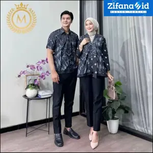 Atasan Batik Couple Modern Kemeja Batik Pria Lengan Pendek Blouse Batik Kutu Baru Seragam Batik Katun Premium Baju Kerja Kantor Kekinian Style Ge Kecil