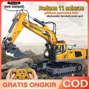 [Toys Best MaII]Mainan Remote Control Kendaraan Teknik Sipil Ekskavator Remote Control Buldoser Memuat Truk Baterai Lampu  Mesin  Toys  Excavator  Bergerak  Led Plastik-Toy Best Mall