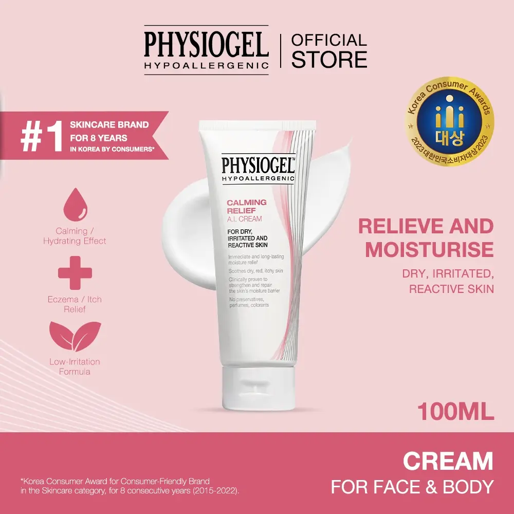 [Physiogel Official] Calming Relief A.I. Cream 100ml l Relieve, Calm, Moisturise Irritated Skin