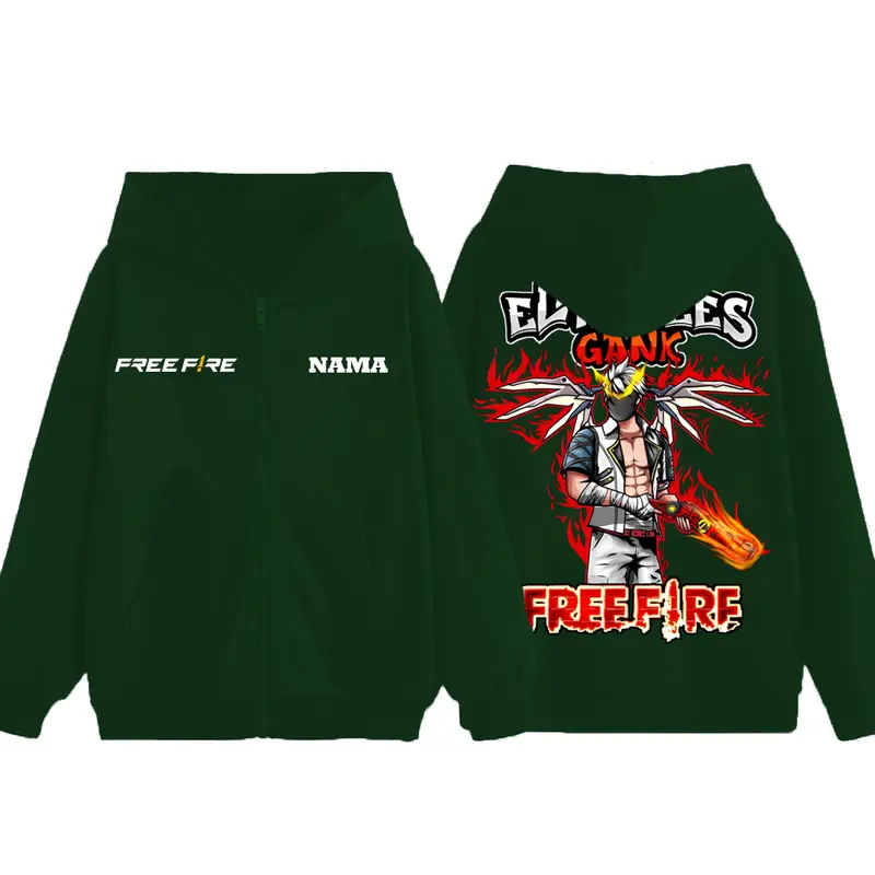 Jaket Zipper Free fireee FF freefire Anak laki laki 4-12 Tahun lucu - Hoodie epep cowok bahan tebal  Fashion kid 4