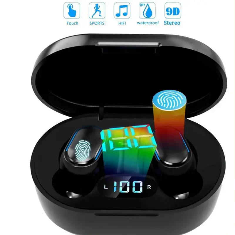 E7S TWS Wireless Headphones Bluetooth Earphones Control Sport Headset Waterproof Microphones Music Earphones for All Smartphone