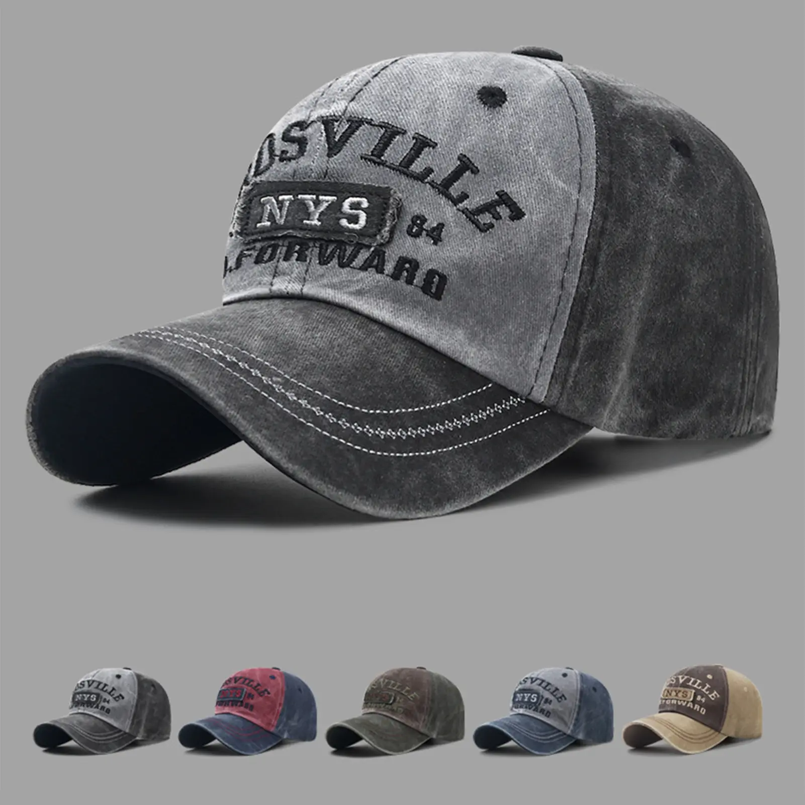 Women Men Retro Letter Embroidery Cotton Baseball Caps Hip Hop Hat
