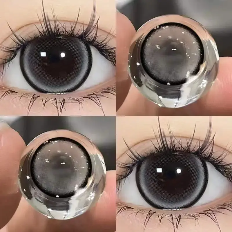（COD）softlens grey 14.2-16 mm soflens softlens softlens normal softlens 1 paket warna grey 15MM softlens minus Lensa Eye Brown Gray 4