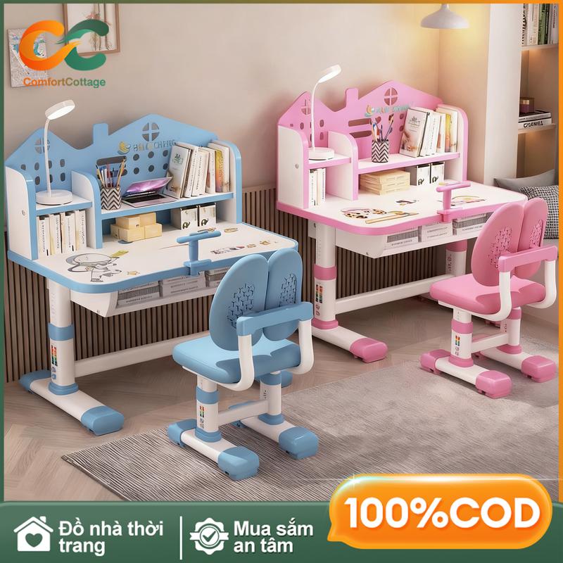 Bộ Bàn Ghế Học Trẻ Em Có Thể Điều Chỉnh Độ Cao Chất Liệu Gỗ An Toàn Bảo Vệ Cột…