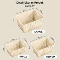 Gambar U-Living Keranjang Penyimpanan Serbaguna Dengan Pegangan Storage Basket Plastik Mainan Pakaian Kokoh Multifungsi ST051 - Sedang - Putih dari U-Living Indonesia Kota Bekasi 3 Tokopedia