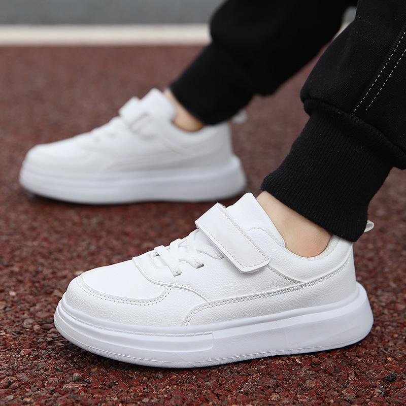 Product Introduction of Children Sneakers Boys Sports Shoes Breathable Lightweight Casual Daily School Kids Shoes Running Walking Sneakers All White 28