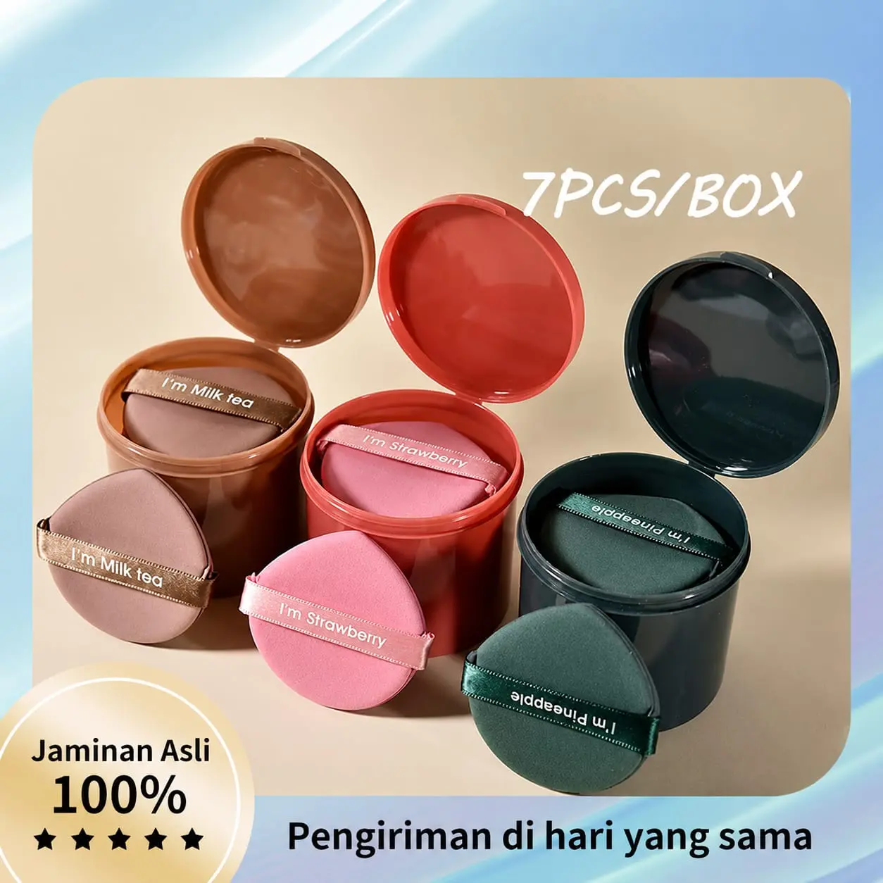 Spons Make Up Set 7 in 1 / Box Beauty Blender Foundation Air Cushion Spons Puff Lembut Bedak Powder Puff 1306