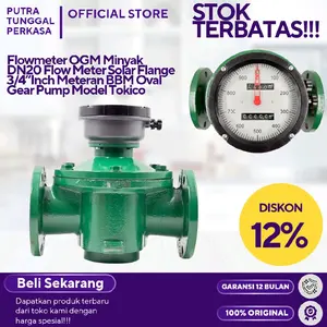 Flowmeter OGM Minyak DN20 Flow Meter Solar Flange 3/4”Inch Meteran BBM Oval Gear Pump Model Tokico