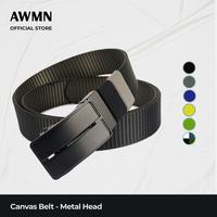 Gambar AWMN Ikat Pinggang Canvas Army Metal  Multicolor - AW21 Gesper Kanvas - Hitam-Cream, Hitam dari AWMN Explorer Kota Tangerang Selatan 1 Tokopedia